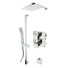 ALFI 2 Way Thermostatic Square Knob Shower Set w/ Hand held Showerhead - AB2830 - The Home Selection