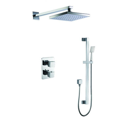 ALFI 2 Way Thermostatic Square Knob Shower Set w/ Hand held Showerhead - AB2830 - The Home Selection