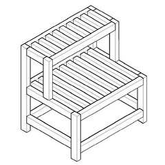 ALFI 20" Double Wooden Stepping Stool - AB4402 - The Home Selection
