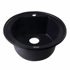 ALFI 20" Drop-In Round Granite Composite Kitchen Prep Sink - AB2020DI - The Home Selection