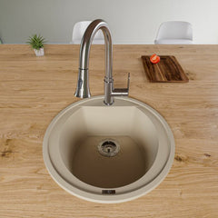 ALFI 20" Drop-In Round Granite Composite Kitchen Prep Sink - AB2020DI - The Home Selection