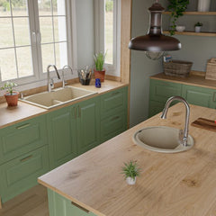 ALFI 20" Drop-In Round Granite Composite Kitchen Prep Sink - AB2020DI - The Home Selection
