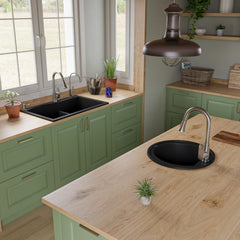 ALFI 20" Drop-In Round Granite Composite Kitchen Prep Sink - AB2020DI - The Home Selection