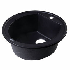 ALFI 20" Drop-In Round Granite Composite Kitchen Prep Sink - AB2020DI - The Home Selection