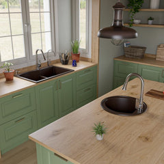 ALFI 20" Drop-In Round Granite Composite Kitchen Prep Sink - AB2020DI - The Home Selection