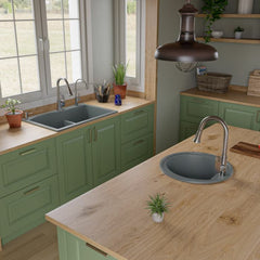 ALFI 20" Drop-In Round Granite Composite Kitchen Prep Sink - AB2020DI - The Home Selection