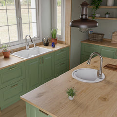 ALFI 20" Drop-In Round Granite Composite Kitchen Prep Sink - AB2020DI - The Home Selection