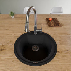 ALFI 20" Drop-In Round Granite Composite Kitchen Prep Sink - AB2020DI - The Home Selection