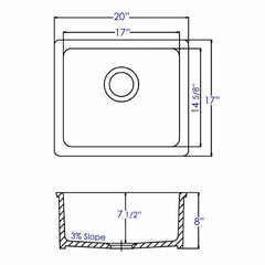 ALFI 20" White Fireclay Undermount Kitchen Sink - AB2017 - The Home Selection