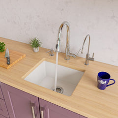 ALFI 20" White Fireclay Undermount Kitchen Sink - AB2017 - The Home Selection