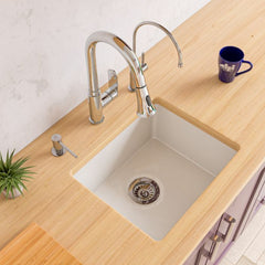 ALFI 20" White Fireclay Undermount Kitchen Sink - AB2017 - The Home Selection