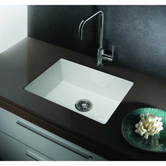 ALFI 23" White Fireclay Undermount Kitchen Sink - AB2317 - The Home Selection