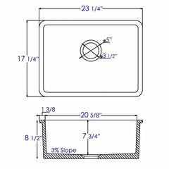 ALFI 23" White Fireclay Undermount Kitchen Sink - AB2317 - The Home Selection