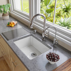 ALFI 23" White Fireclay Undermount Kitchen Sink - AB2317 - The Home Selection