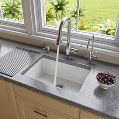 ALFI 23" White Fireclay Undermount Kitchen Sink - AB2317 - The Home Selection
