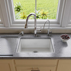 ALFI 23" White Fireclay Undermount Kitchen Sink - AB2317 - The Home Selection