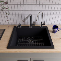 ALFI 24" Drop-In Single Bowl Granite Composite Kitchen Sink - AB2420DI - The Home Selection