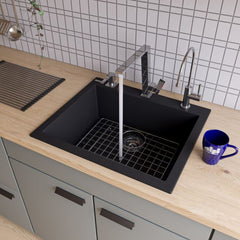 ALFI 24" Drop-In Single Bowl Granite Composite Kitchen Sink - AB2420DI - The Home Selection