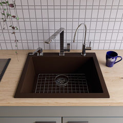 ALFI 24" Drop-In Single Bowl Granite Composite Kitchen Sink - AB2420DI - The Home Selection