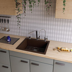ALFI 24" Drop-In Single Bowl Granite Composite Kitchen Sink - AB2420DI - The Home Selection