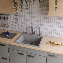 ALFI 24" Drop-In Single Bowl Granite Composite Kitchen Sink - AB2420DI - The Home Selection
