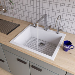 ALFI 24" Drop-In Single Bowl Granite Composite Kitchen Sink - AB2420DI - The Home Selection