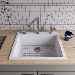 ALFI 24" Drop-In Single Bowl Granite Composite Kitchen Sink - AB2420DI - The Home Selection