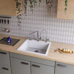 ALFI 24" Drop-In Single Bowl Granite Composite Kitchen Sink - AB2420DI - The Home Selection