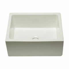 ALFI 24" Reversible Smooth / Fluted Single Bowl Fireclay Farm Sink - AB2418HS - The Home Selection