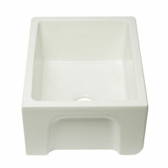 ALFI 24" Reversible Smooth / Fluted Single Bowl Fireclay Farm Sink - AB2418HS - The Home Selection
