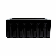 ALFI 24" Reversible Smooth / Fluted Single Bowl Fireclay Farm Sink - AB2418HS - The Home Selection