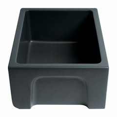 ALFI 24" Reversible Smooth / Fluted Single Bowl Fireclay Farm Sink - AB2418HS - The Home Selection