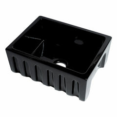 ALFI 24" Reversible Smooth / Fluted Single Bowl Fireclay Farm Sink - AB2418HS - The Home Selection