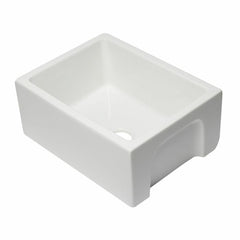 ALFI 24" Reversible Smooth / Fluted Single Bowl Fireclay Farm Sink - AB2418HS - The Home Selection