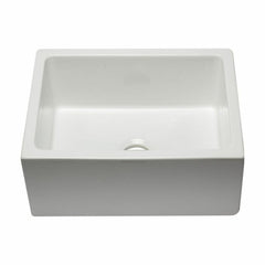ALFI 24" Reversible Smooth / Fluted Single Bowl Fireclay Farm Sink - AB2418HS - The Home Selection