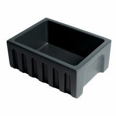ALFI 24" Reversible Smooth / Fluted Single Bowl Fireclay Farm Sink - AB2418HS - The Home Selection
