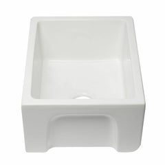 ALFI 24" Reversible Smooth / Fluted Single Bowl Fireclay Farm Sink - AB2418HS - The Home Selection