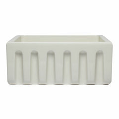 ALFI 24" Reversible Smooth / Fluted Single Bowl Fireclay Farm Sink - AB2418HS - The Home Selection