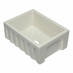 ALFI 24" Reversible Smooth / Fluted Single Bowl Fireclay Farm Sink - AB2418HS - The Home Selection