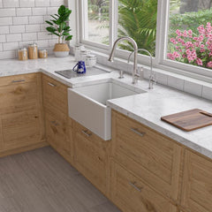 ALFI 24" Smooth Thick Wall Fireclay Single Bowl Farm Sink - AB2418SB - The Home Selection