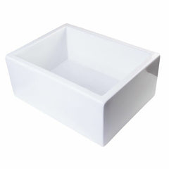 ALFI 24" Smooth Thick Wall Fireclay Single Bowl Farm Sink - AB2418SB - The Home Selection
