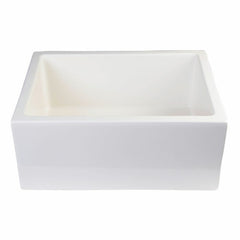 ALFI 24" Smooth Thick Wall Fireclay Single Bowl Farm Sink - AB2418SB - The Home Selection