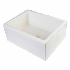 ALFI 24" Smooth Thick Wall Fireclay Single Bowl Farm Sink - AB2418SB - The Home Selection