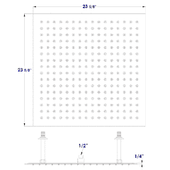 ALFI 24" Square Ultra Thin Rain Shower Head Stainless Steel - RAIN24S - The Home Selection