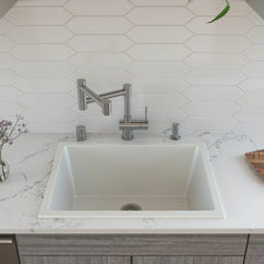 ALFI 24" Undermount / Drop In Fireclay Kitchen Sink - AB2418UD - The Home Selection
