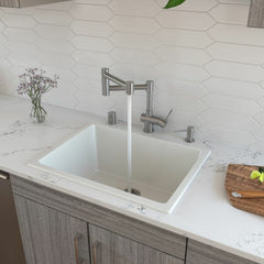 ALFI 24" Undermount / Drop In Fireclay Kitchen Sink - AB2418UD - The Home Selection