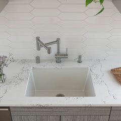 ALFI 24" Undermount / Drop In Fireclay Kitchen Sink - AB2418UD - The Home Selection