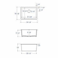 ALFI 24" Undermount / Drop In Fireclay Kitchen Sink - AB2418UD - The Home Selection