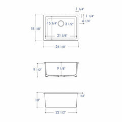 ALFI 24" Undermount / Drop In Fireclay Kitchen Sink - AB2418UD - The Home Selection