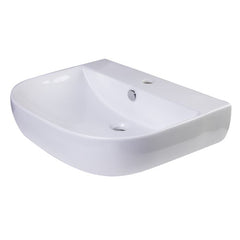ALFI 24" White D-Bowl Porcelain Wall Mounted Bath Sink - AB111 - The Home Selection